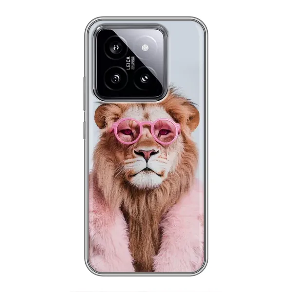 Чехол с принтом «Лев в очках» для Xiaomi 14