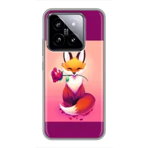 Чохли з картинкою Лисичка для Xiaomi 14 (VPrint) (Лиса з трояндою)
