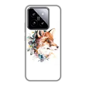 Чохли з картинкою Лисичка для Xiaomi 14 (VPrint) (Лиса в квітах)