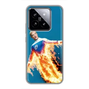 Чехол с принтом Фантастическая четверка для Xiaomi 14 (Человек-факел в огне)