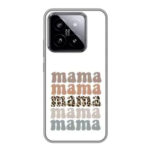 Чехлы для мамы на Xiaomi 14 (Текстовый коллаж мама)