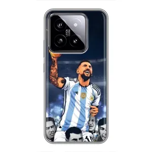 Чехлы для Xiaomi 14 (Leo чемпион) (AlphaPrint) (Месси с кубком)