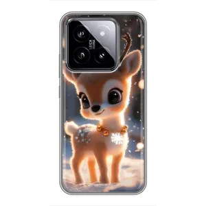 Яркий чехол для Xiaomi 14 с Зимними Оленятами (Олененок)