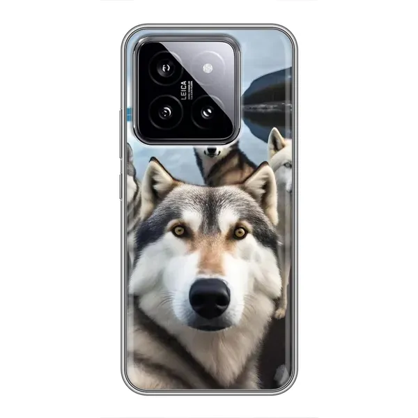 Чехол с принтом «Селфи ХАски» для Xiaomi 14 Чехол с принтом «Селфи ХАски» для Xiaomi 14