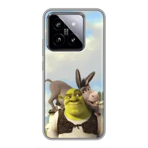 Чехол с мультфильмом Шрек на Xiaomi 14 (Шрек и Осел)