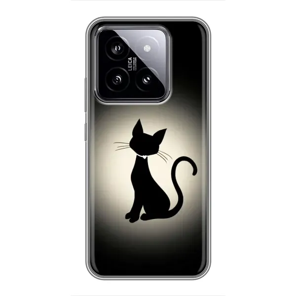 Чохол з принтом «Силует котика» для Xiaomi 14