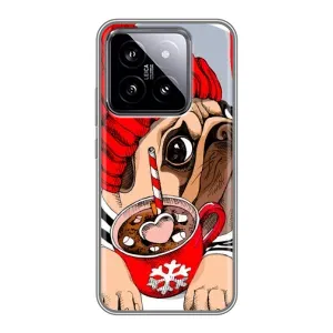 Чохли з собаками для Xiaomi 14 (VPrint) (Песик в шапці)
