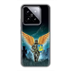 Чехлы с картинкой ЗСУ для Xiaomi 14 (AlphaPrint) (Солдат ЗСУ)