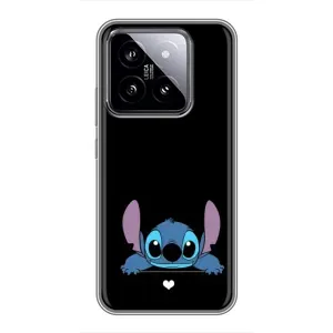 Чохол з принтом Стіч на Xiaomi 14 (Стіч на чорному)