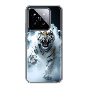 Чохол з картинкою 'Хижаки' для Xiaomi 14 (Білий тигр у диму)