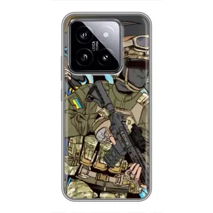Чехлы с картинкой ЗСУ для Xiaomi 14 (AlphaPrint) (Воїн ЗСУ)
