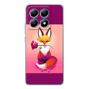 Чехлы с картинкой Лисички для Xiaomi 14T Pro (VPrint) (Лисичка с розочкой)