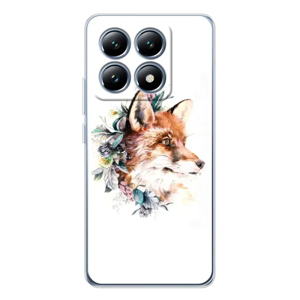Чехол с принтом «Лисичка в цветочках» для Xiaomi 14T Pro