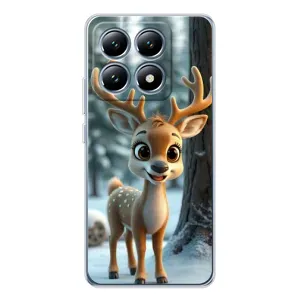Яскравий чохол для Xiaomi 14T Pro з Зимові Оленята (Оленятко в лісі)