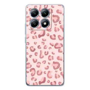 Чехол с розовым рисунком для Xiaomi 14T Pro (Розовый леопард)