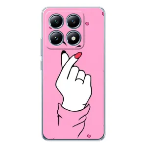Чехол с принтом для Xiaomi 14T Pro (AlphaPrint - Знак сердечка) (Знак Love)