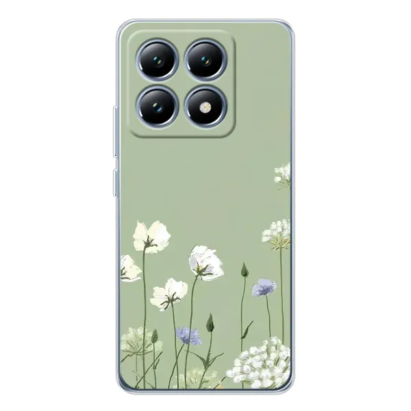 Чохол з принтом «Квіти на зеленому» для Xiaomi 14T Чохол з принтом «Квіти на зеленому» для Xiaomi 14T