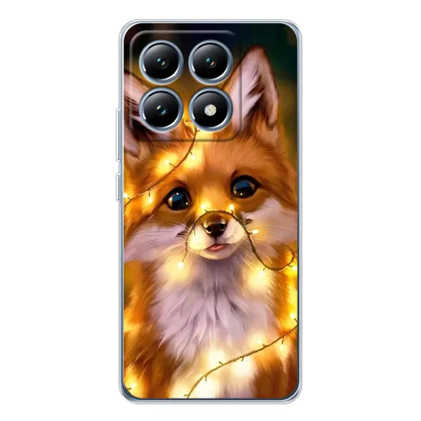 Чехол с принтом «Лисичка в гирляндах» для Xiaomi 14T Чехол с принтом «Лисичка в гирляндах» для Xiaomi 14T