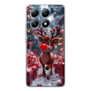 Яркий чехол для Xiaomi 14T с Зимними Оленятами (Олень среди подарков)