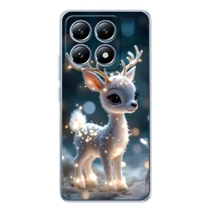 Яркий чехол для Xiaomi 15 Pro с Зимними Оленятами (Блестящий олененок)