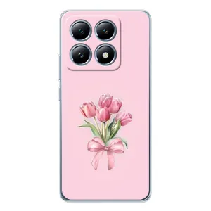 Чехол с розовым рисунком для Xiaomi 15 Pro (Букет цветов)