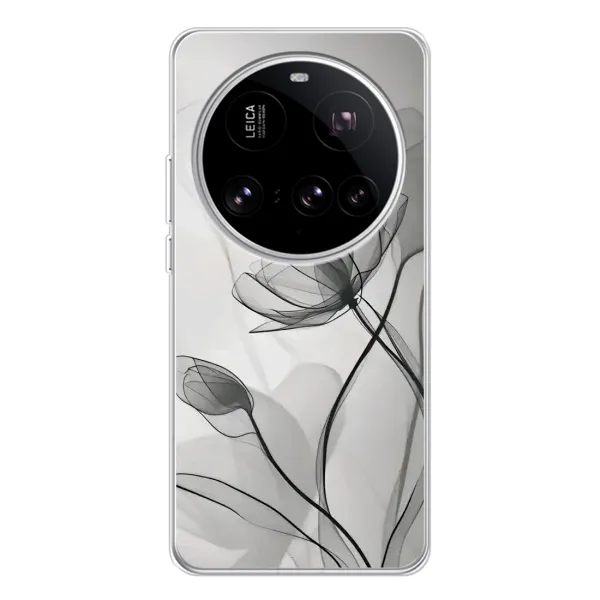 Чехол с принтом «Черные цветы» для Xiaomi 15 Ultra Чехол с принтом «Черные цветы» для Xiaomi 15 Ultra