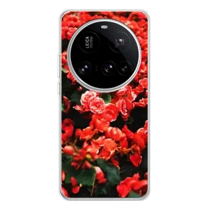 Чехлы с Цветами для Xiaomi 15 Ultra (VPrint) (Цветы красные)