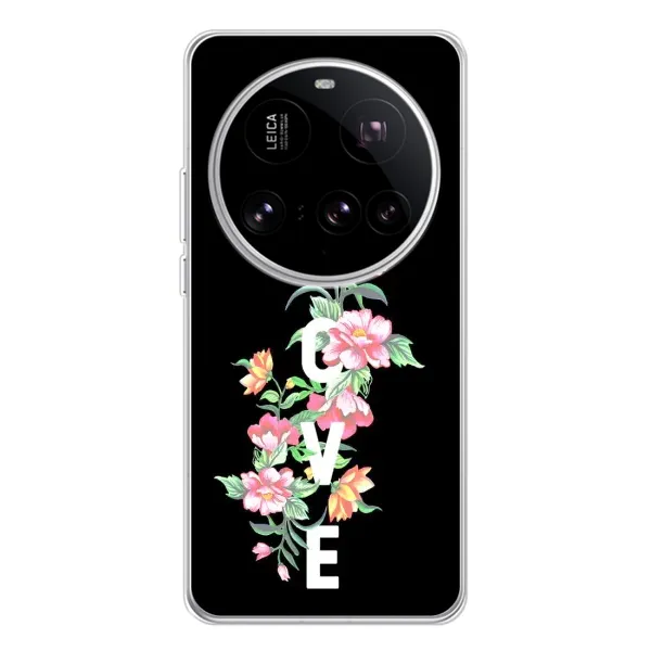 Чехол с принтом «Цветы LOVE» для Xiaomi 15 Ultra