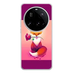 Чехлы с картинкой Лисички для Xiaomi 15 Ultra (VPrint) (Лисичка с розочкой)