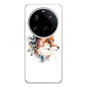 Чехлы с картинкой Лисички для Xiaomi 15 Ultra (VPrint) (Лисичка в цветочках)