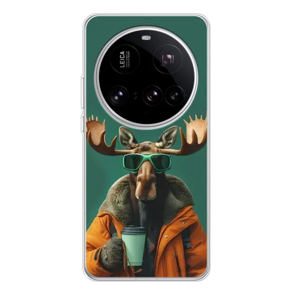 Чохол з принтом «Лось з кавою» для Xiaomi 15 Ultra