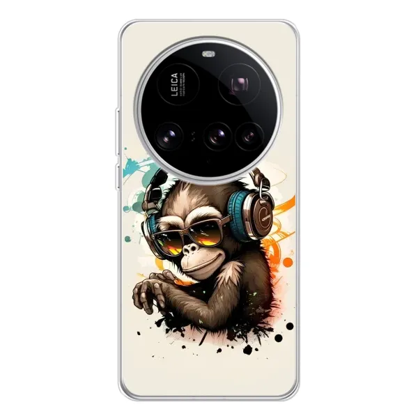 Чехол с принтом «Макака в наушниках» для Xiaomi 15 Ultra Чехол с принтом «Макака в наушниках» для Xiaomi 15 Ultra