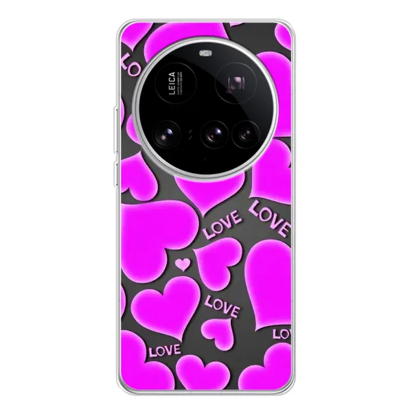 Чехол с принтом «Pink hearts» для Xiaomi 15 Ultra