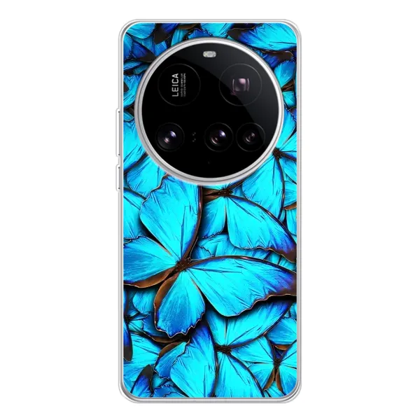 Чохол з принтом «Сині метелики» для Xiaomi 15 Ultra