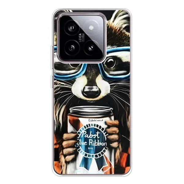 Чехол с принтом «Енот с банкой» для Xiaomi 15