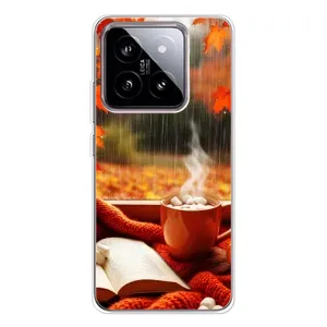 Чехол с уникальным дизайном «Осень с кофе» для Xiaomi 15 (Кофе и дождь)
