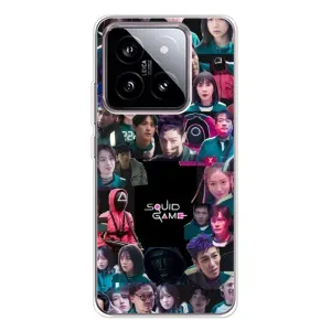 Чехол Гра в кальмара для Xiaomi 15 (Коллаж Игра кальмара)