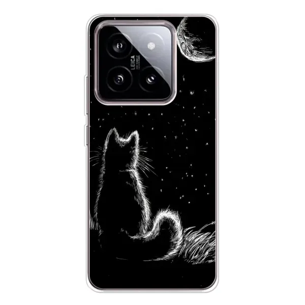 Чехол с принтом «Котик и луна» для Xiaomi 15 Чехол с принтом «Котик и луна» для Xiaomi 15