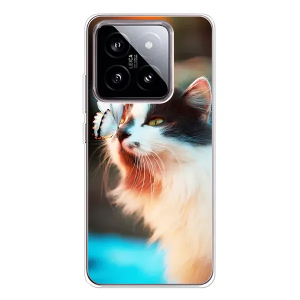 Чохол з принтом «Котик з метеликом» для Xiaomi 15 Чохол з принтом «Котик з метеликом» для Xiaomi 15
