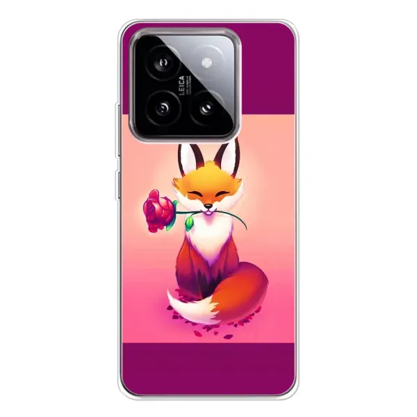 Чехол с принтом «Лисичка с розочкой» для Xiaomi 15 Чехол с принтом «Лисичка с розочкой» для Xiaomi 15