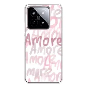 Чехол с розовым рисунком для Xiaomi 15 (Аморе любовь)