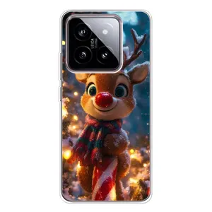 Яскравий чохол для Xiaomi 15 з Зимові Оленята (Олень з шарфом)