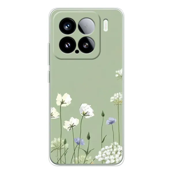 Чехол с принтом «Цветы на зеленом» для Xiaomi 15S Pro