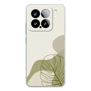Силиконовый чехол с принтом в цветах на Xiaomi 15S Pro (Зеленая монстера дизайн)