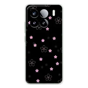Чехол с принтом «Розовые цветы на черном» для Xiaomi 15S Pro