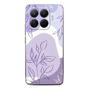 Силиконовый чехол с принтом в цветах на Xiaomi 15T Pro (Фиолетовые листья абстракция)