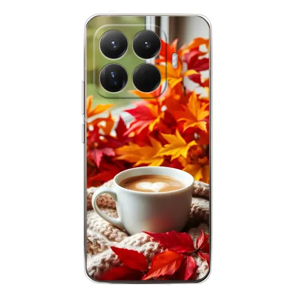 Чохол з принтом «Кава та листя» для Xiaomi 15T Pro Чохол з принтом «Кава та листя» для Xiaomi 15T Pro