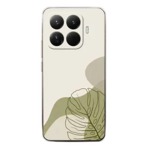 Силиконовый чехол с принтом в цветах на Xiaomi 15T Pro (Зеленая монстера дизайн)