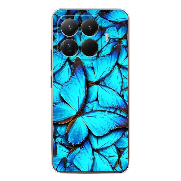 Чехол с принтом «Синие бабочки» для Xiaomi 15T Pro Чехол с принтом «Синие бабочки» для Xiaomi 15T Pro