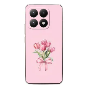 Чехол с розовым рисунком для Xiaomi 15T (Букет цветов)